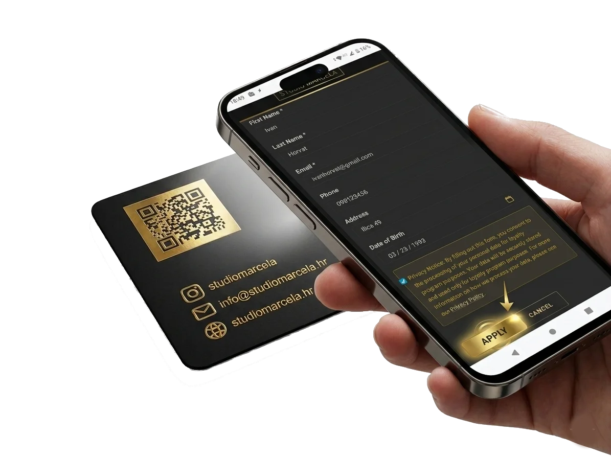Completing the loyalty card registration form