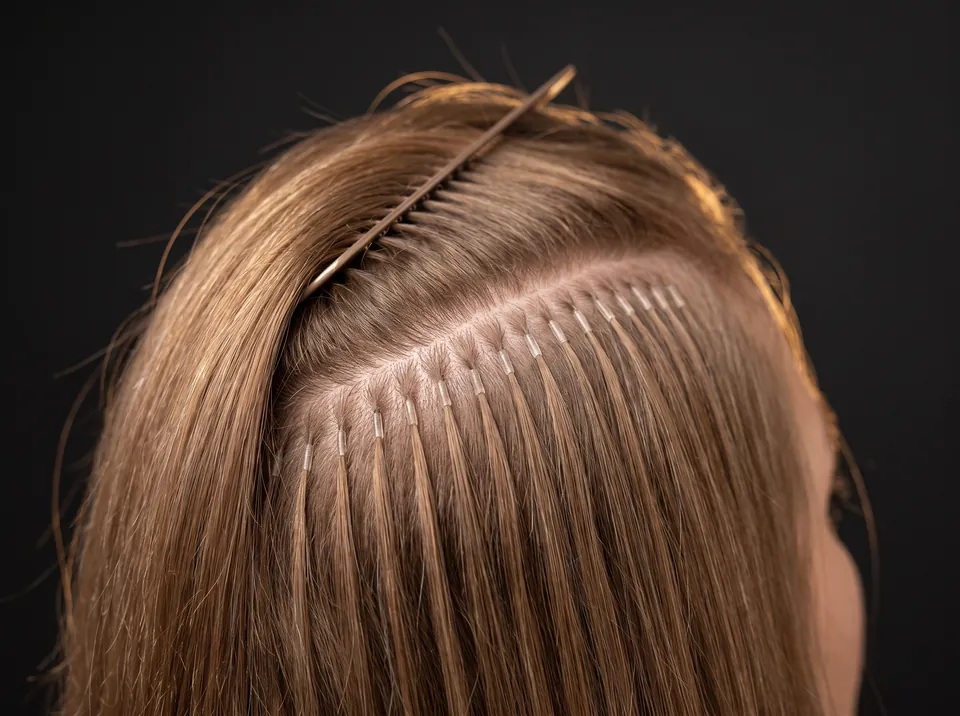 Red keratinskih kapsula ugrađenih uz tjeme, u razdjeljku kose